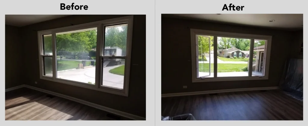Before and after Lake Stevens window cleaning